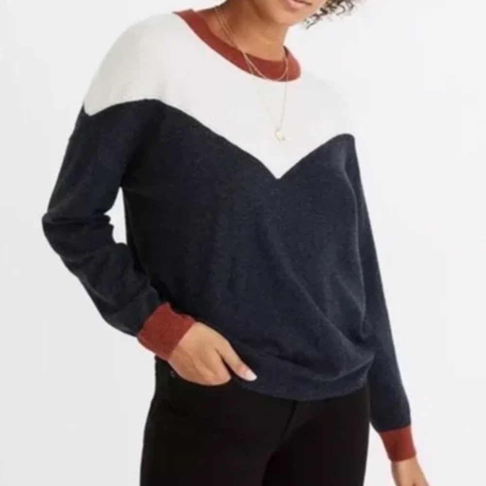 Madewell Colorblock Yoke Pullover Sweater
